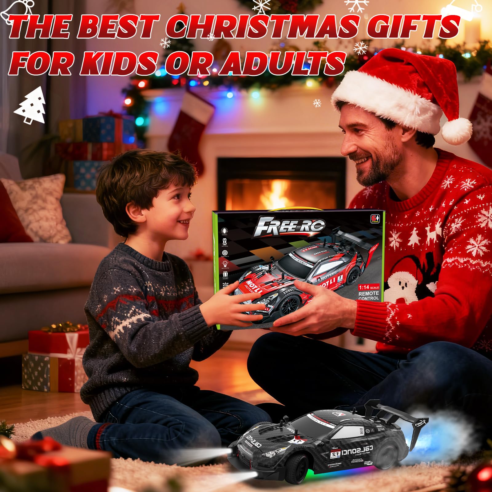 LFOLUSU RC drift car remote control with 2.4GHz signal for multi-player racing