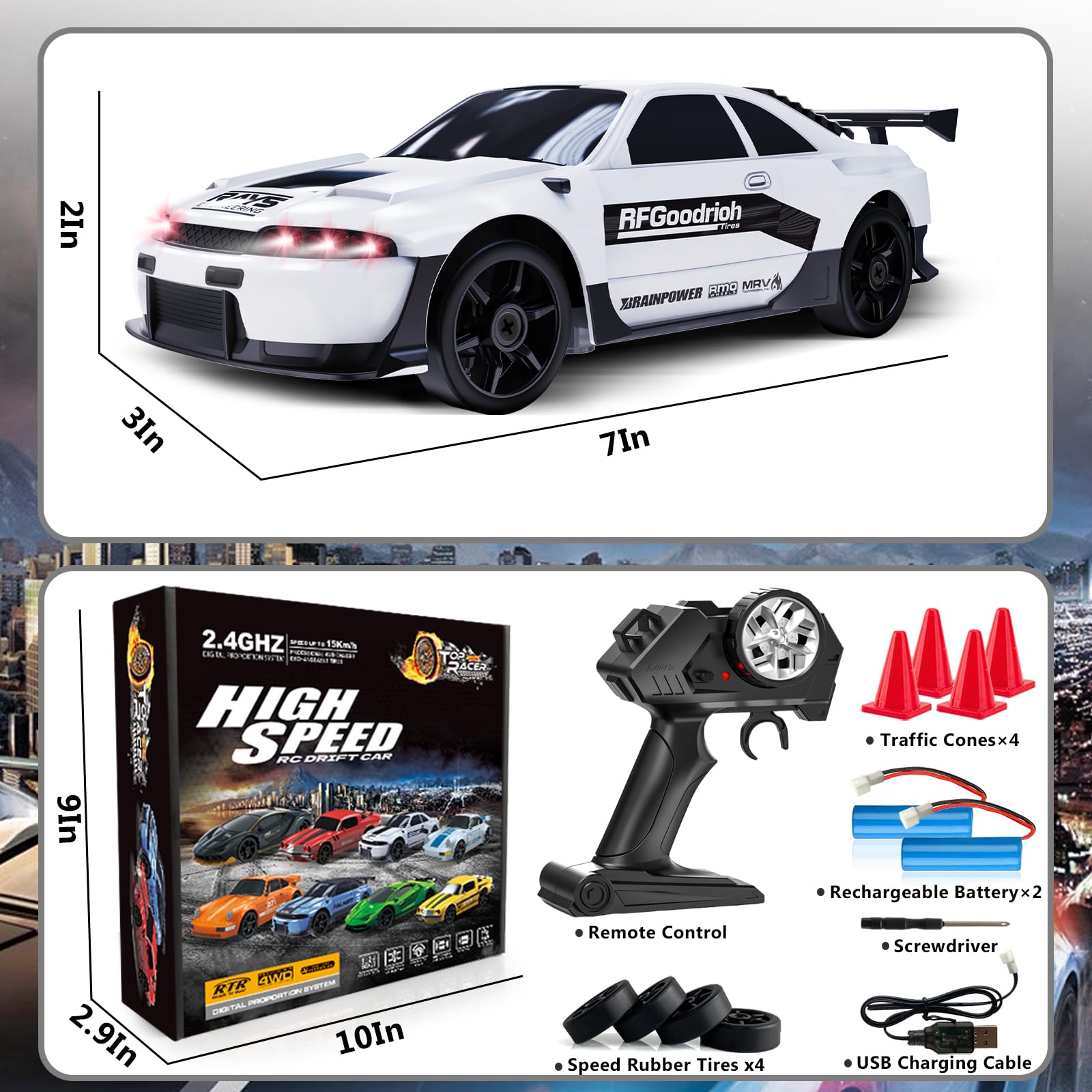 LFOLUSU rubber tires deliver high-speed racing on good roads.