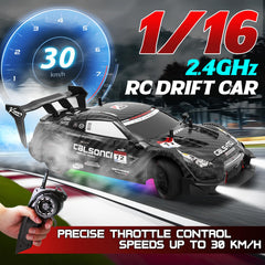 LFOLUSU RC drift car side view showing dynamic drift action