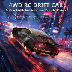 LFOLUSU RC drift car top view highlights sleek compact 1:24 scale.