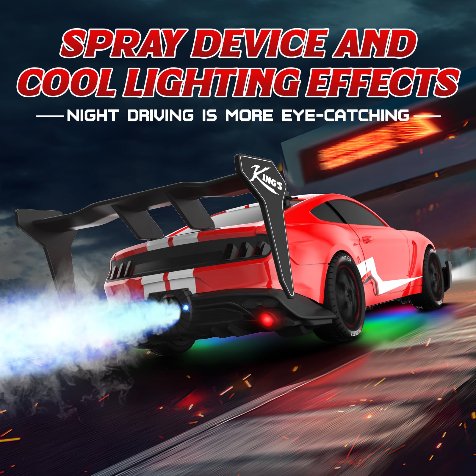 LFOLUSU four-wheel-drive drift car delivers stable traction on varied surfaces.