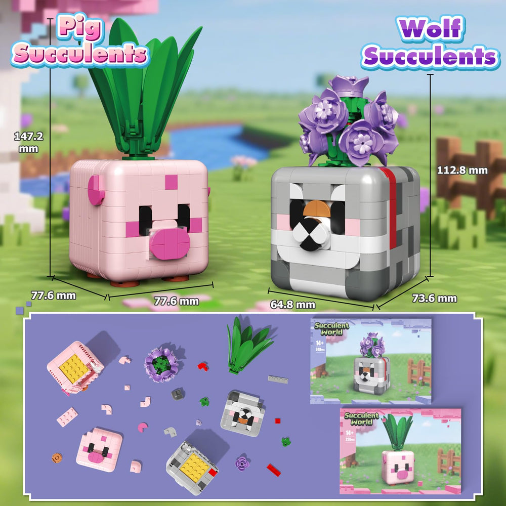LGMCFTOY Botanicals pink pig 226-piece build in progress for calm focus
