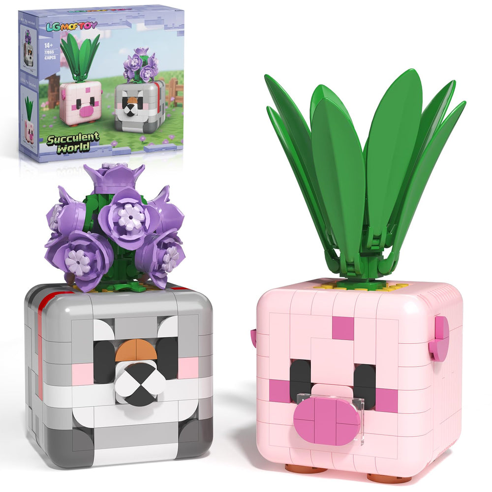 LGMCFTOY Botanicals pink pig succulent on desk display, vibrant and playful