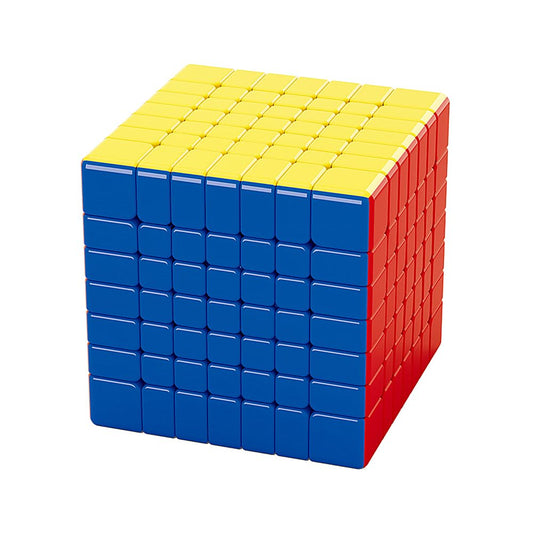 LiangCuber Meilong 7M V2 speed cube top view with stickerless colorful faces for smooth rotation.