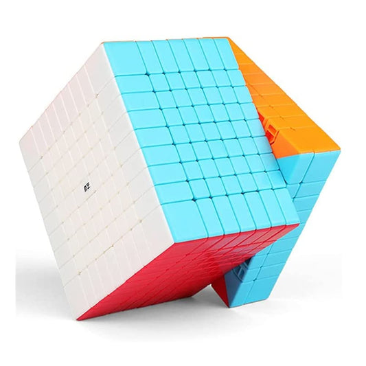 Close-up of LiangCuber QY 9x9x9 stickerless side turning.