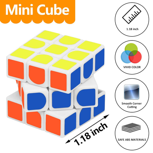 Libay mini-cube 20-pack colorful sides promoting focus and problem-solving.