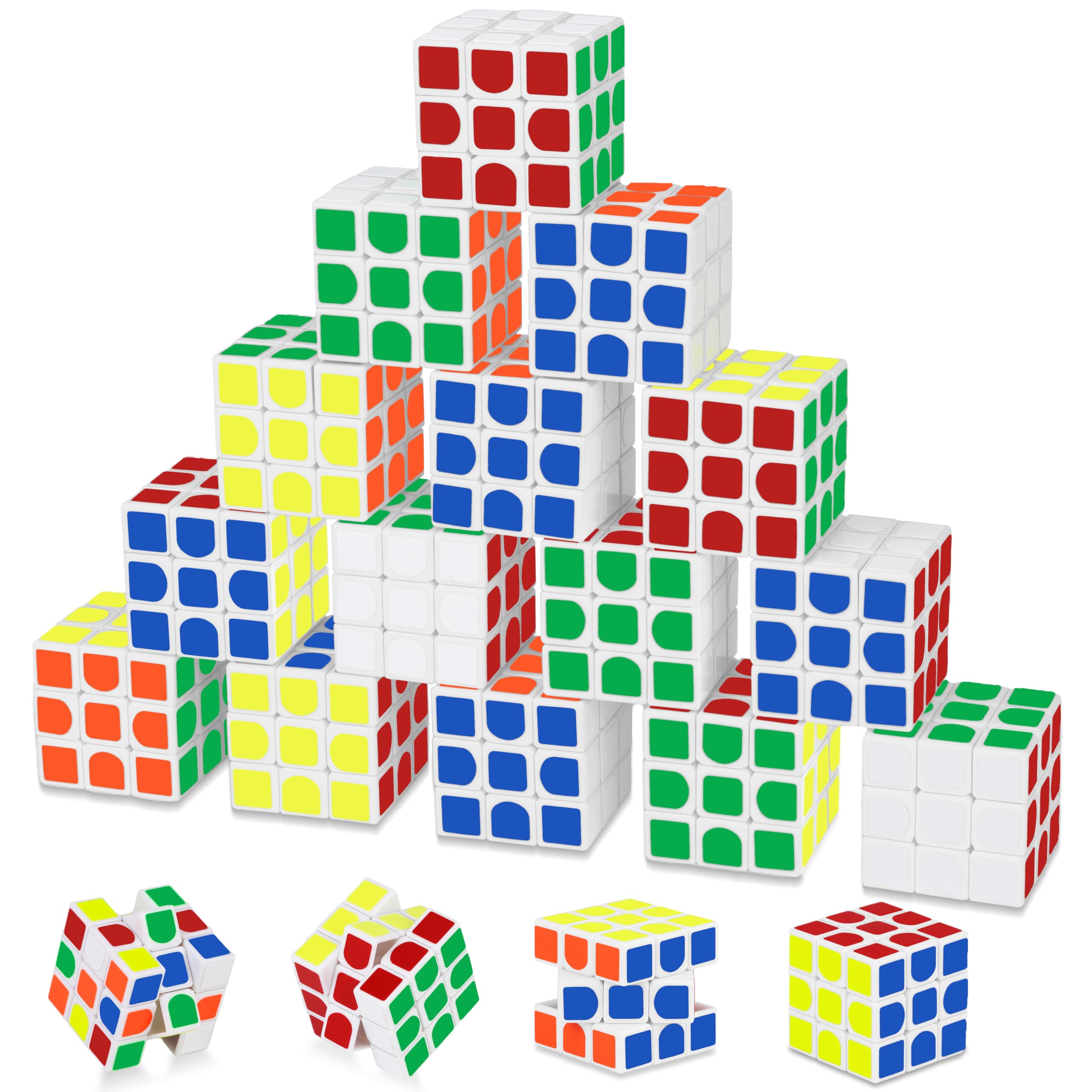 Libay mini-cube 20-pack front view with vibrant colors for party favors.