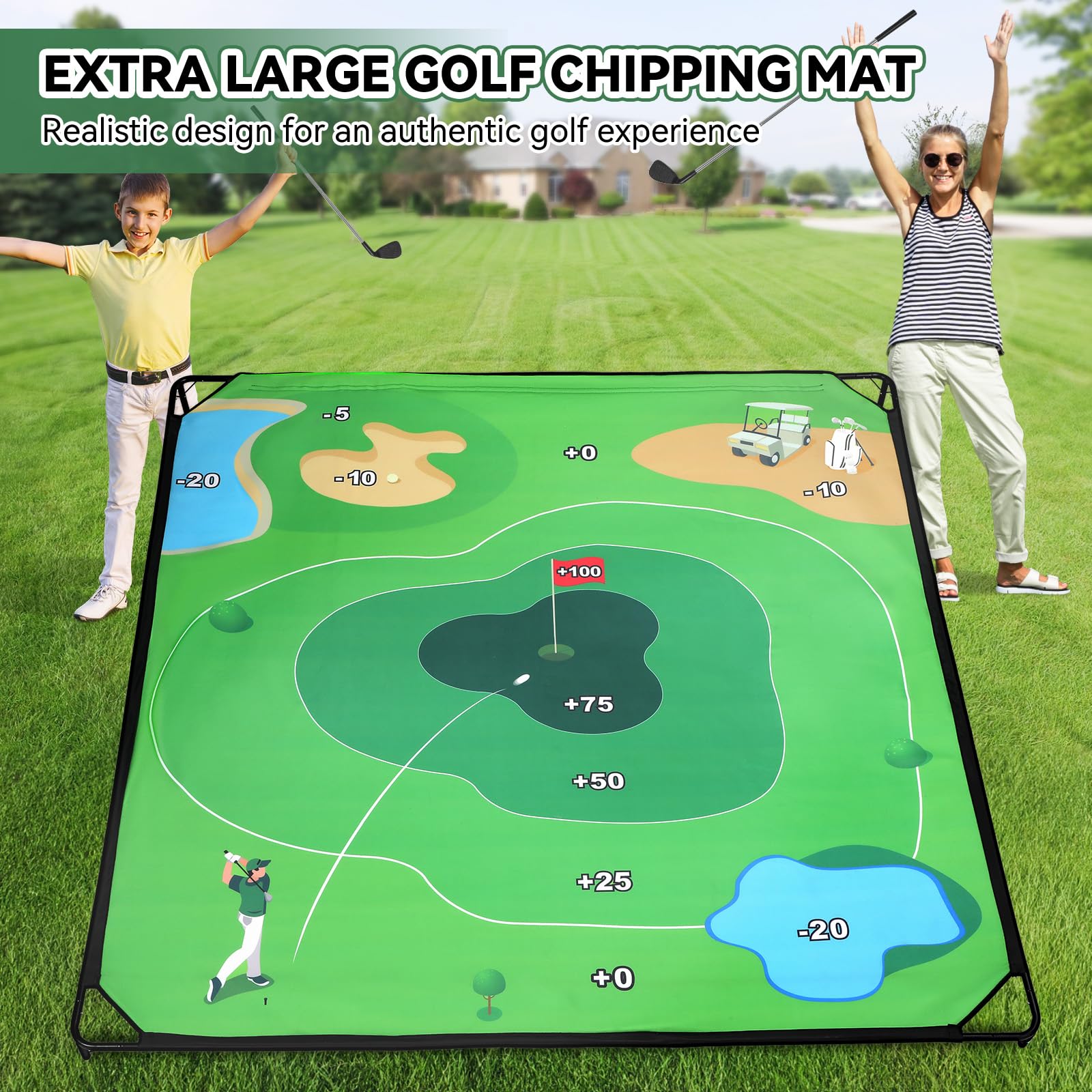 Liberry adjustable golf clubs arranged for kids and adults.