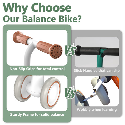 Liberry Baby Balance Bike green side view shows adjustable seat for growth