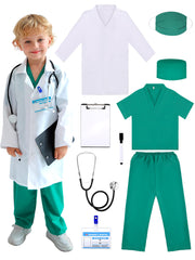 Liberry doctor costume with white lab coat supports imaginative role-play and pretend medical scenes.