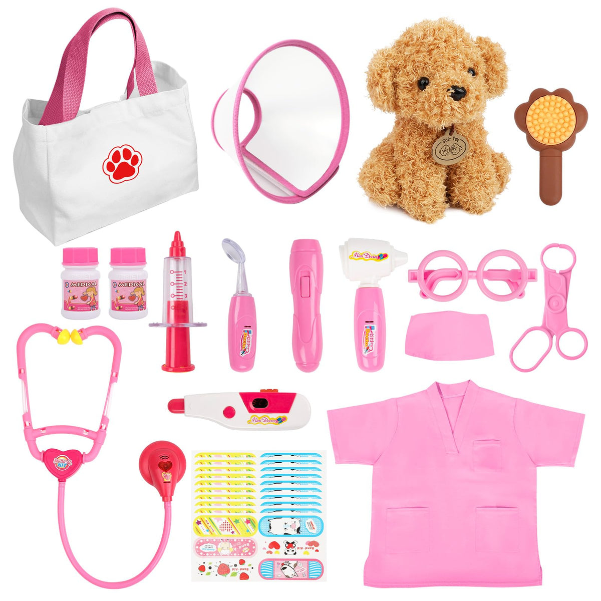 Liberry doctor kit pink bag ready for on-the-go pet checkups.