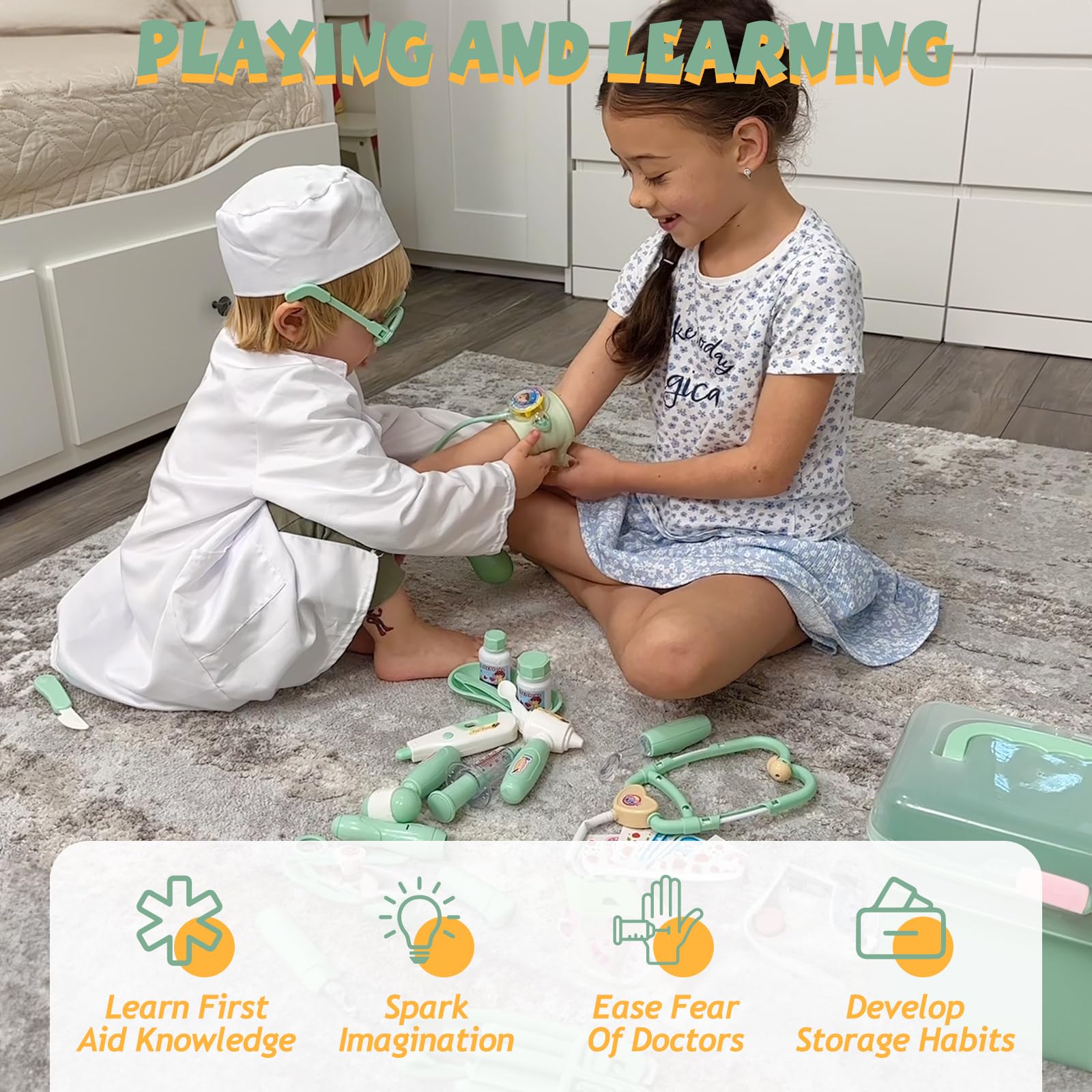 Liberry Doctor Kit sound and light effects spark interactive play.