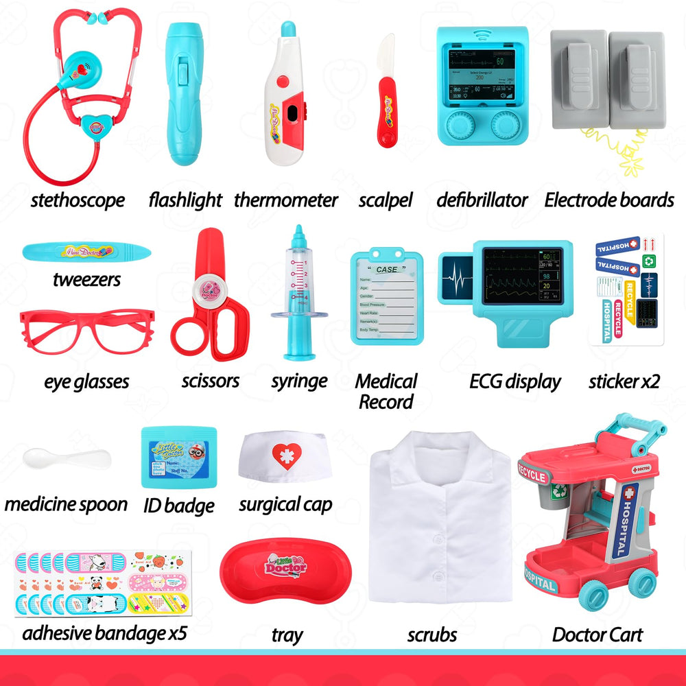 Liberry Doctor Kit surgical cap for authentic costume and tidy playtime storage.
