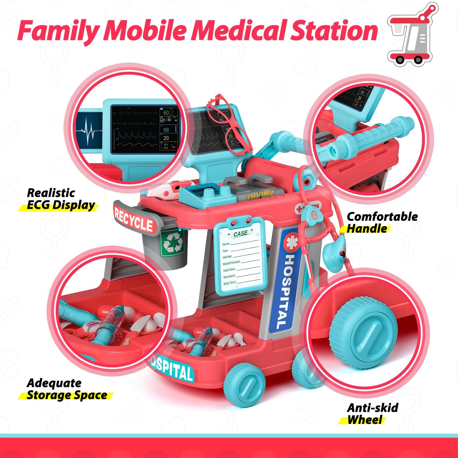Liberry Doctor Kit thermometer for patient checks during pretend healthcare scenes.