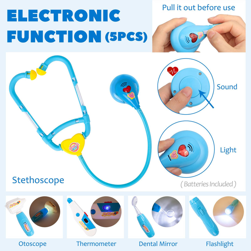 Liberry Doctor Kit thermometer enables accurate-feel medical play and learning.