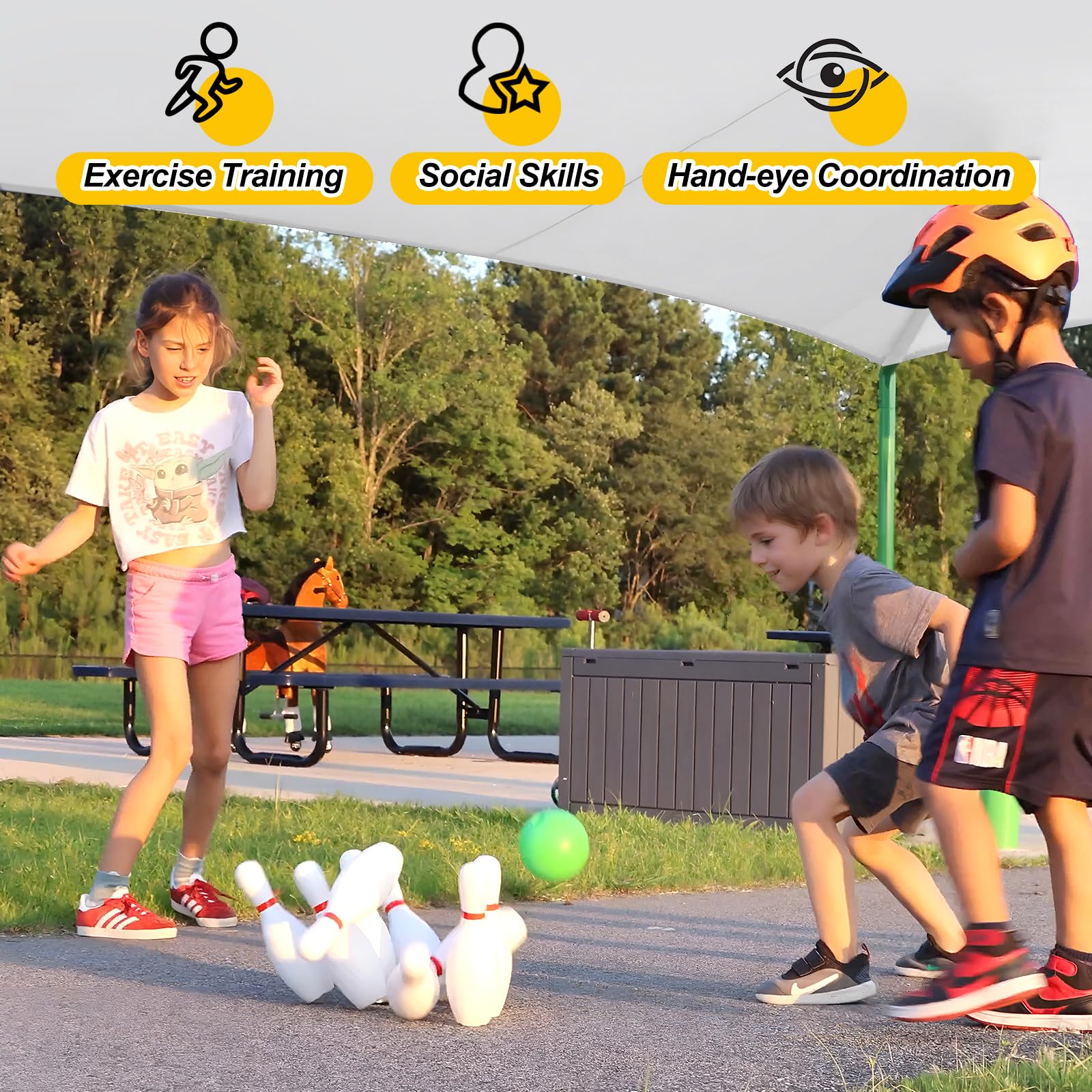 Liberry 9.5 inch pins provide a more realistic bowling feel