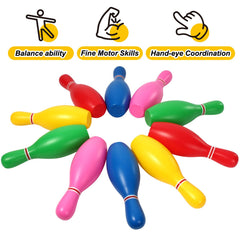 Colorful Liberry pins and balls attract kids during play.