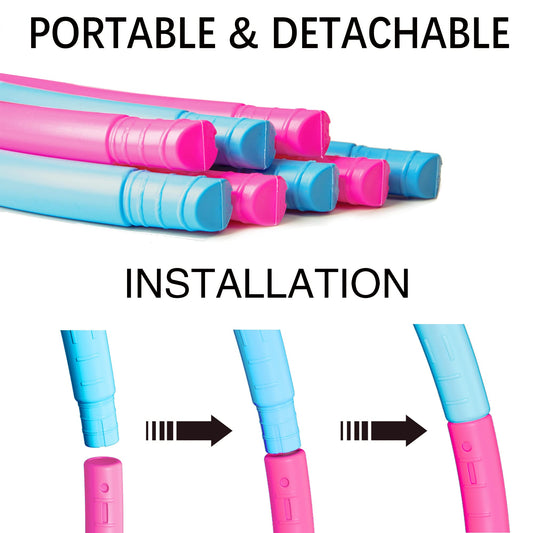 Liberry Kids Exercise Hoop shows adjustable size to fit growing children