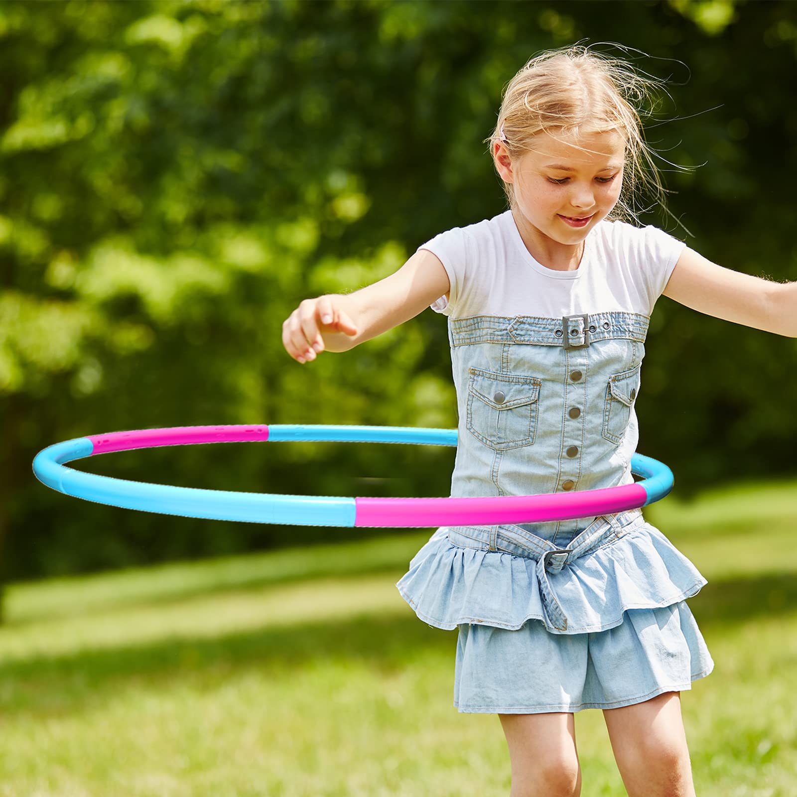 Liberry Kids Exercise Hoop enables weight adjustment by adding rice or beans