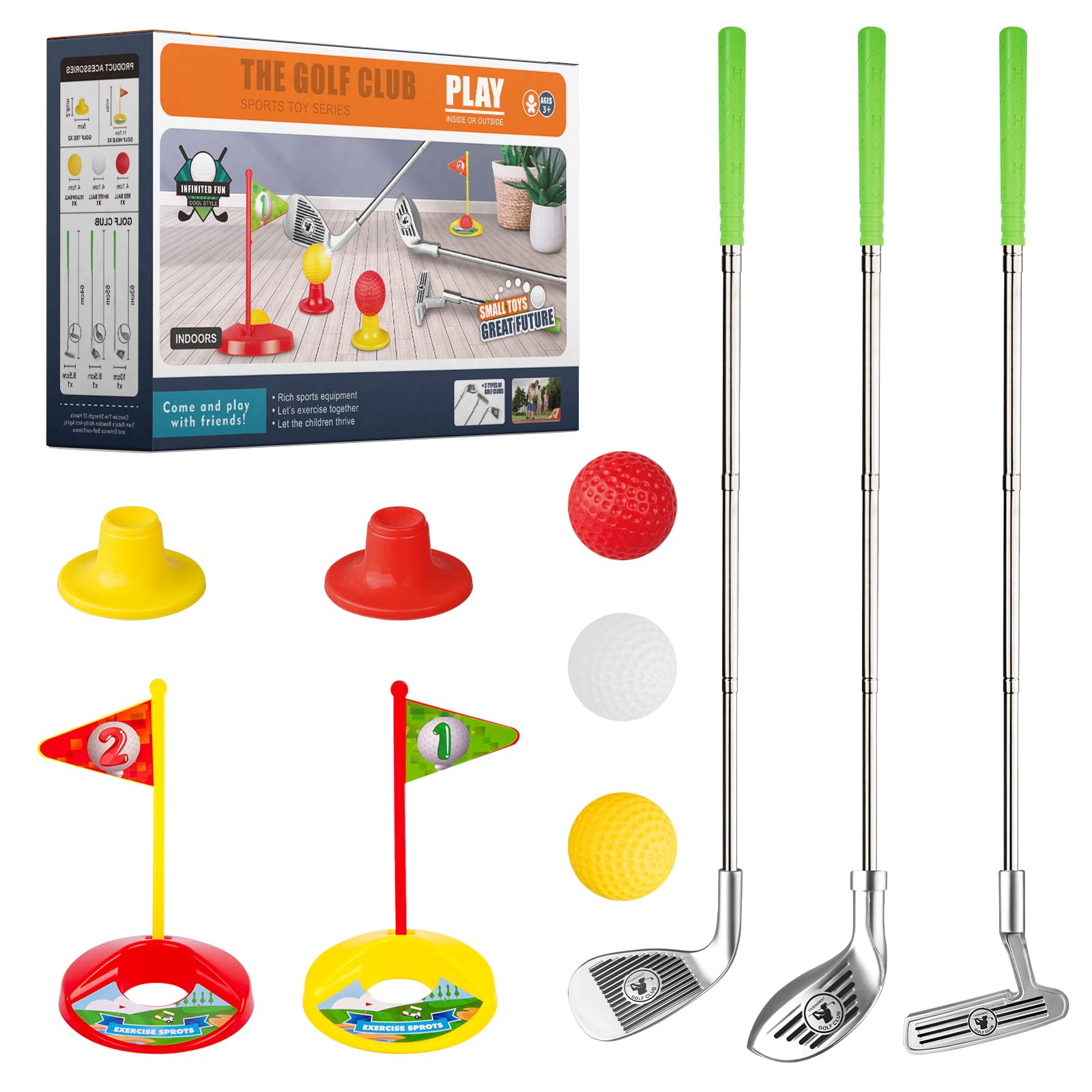 Liberry Kids Golf Clubs set with storage bag for easy organization and play.