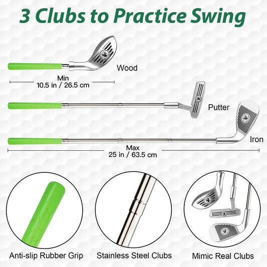 Liberry retractable clubs for ages 3-6 with adjustable stainless steel shafts.