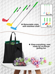 Liberry Kids Golf Set carry bag stores accessories neatly between rounds.