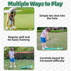 Liberry Kids golf set cornhole board for friendly competition and accuracy practice.