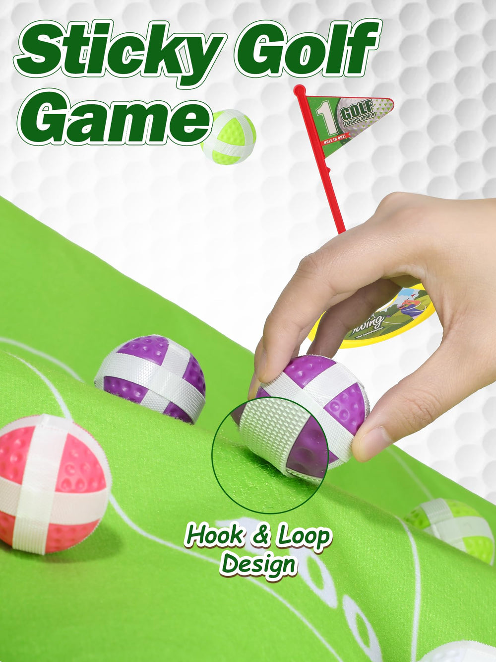 Liberry Kids Golf Set hitting mat enables realistic swings in small spaces.