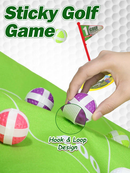 Liberry Kids Golf Set hitting mat enables realistic swings in small spaces.