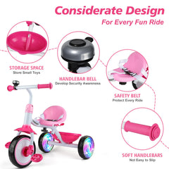 Liberry non-slip handlebars and seat for comfortable rides.