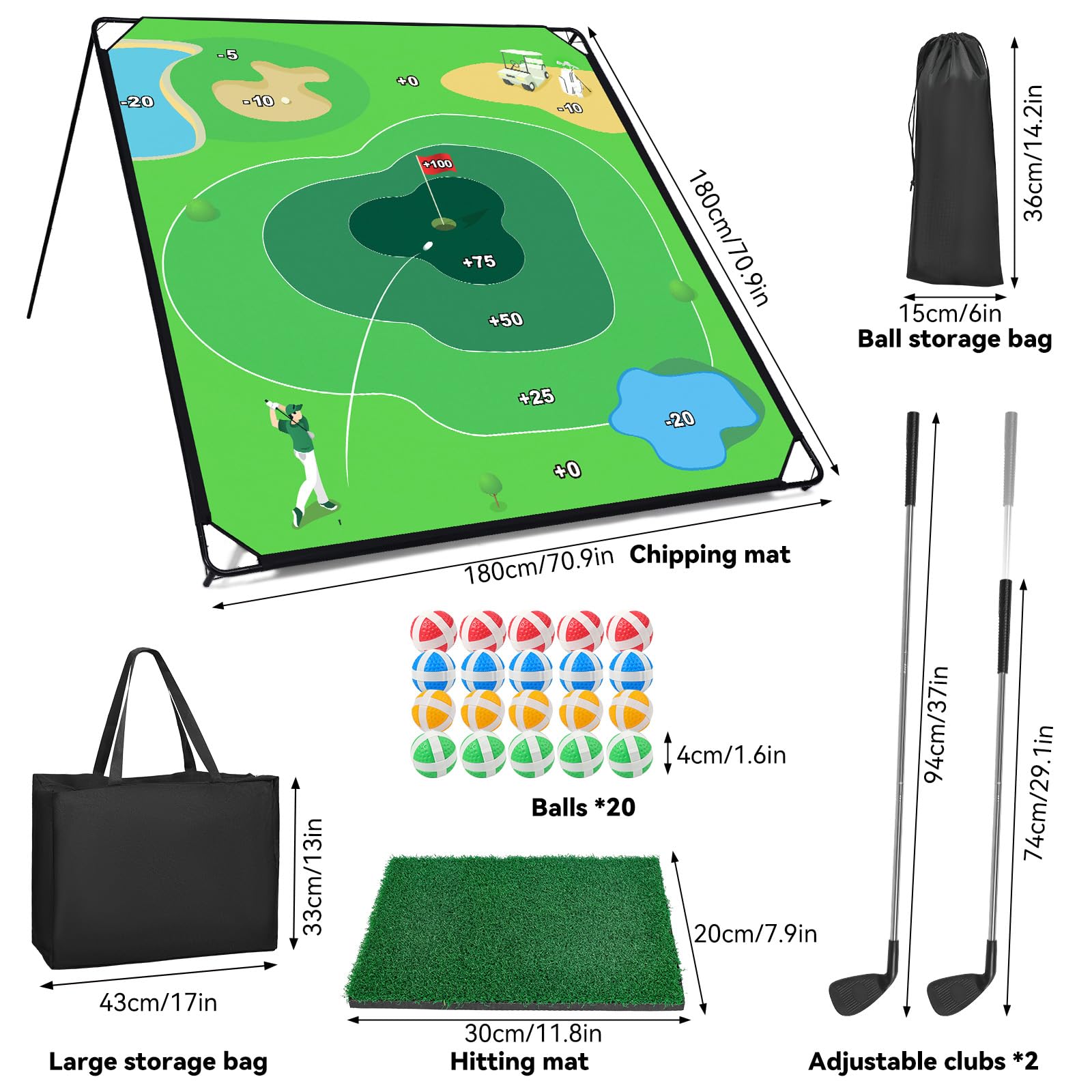 Liberry realistic green turf enhances aiming feel.