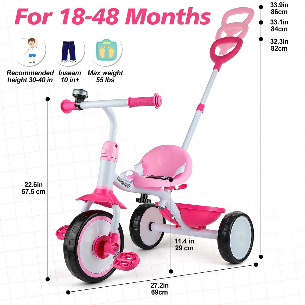 Liberry rear basket for carrying small toys or snacks.