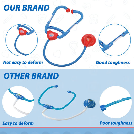 Liberry blue stethoscope paired with cart for hands-on medical role play.
