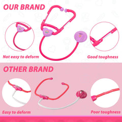 Liberry pink stethoscope toy for realistic pretend medical checks