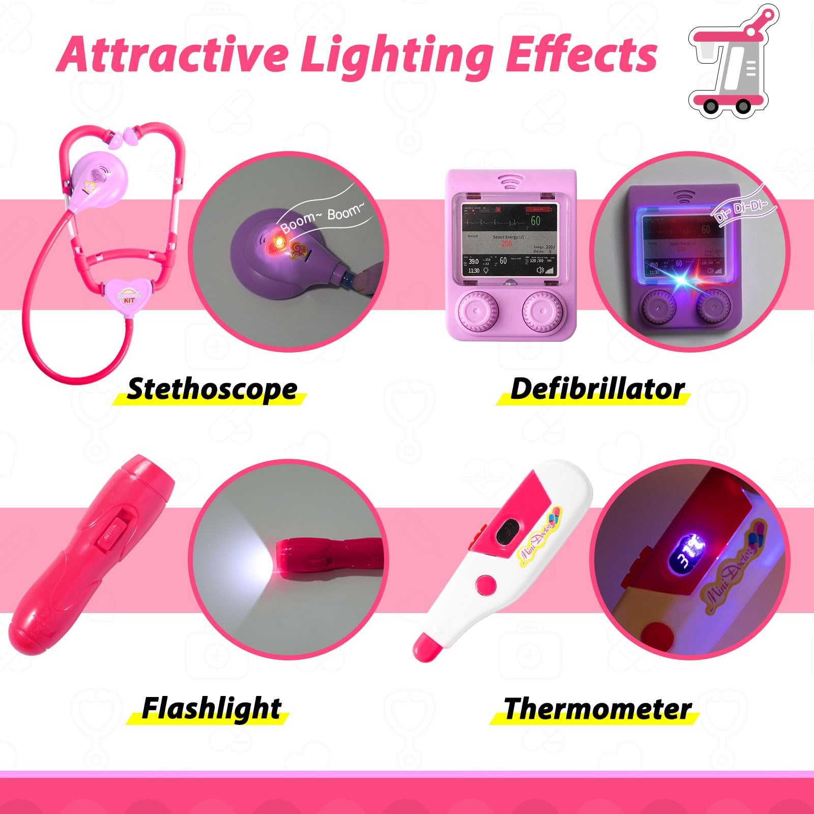 Liberry pink syringe toy enhances role play and fine motor skills