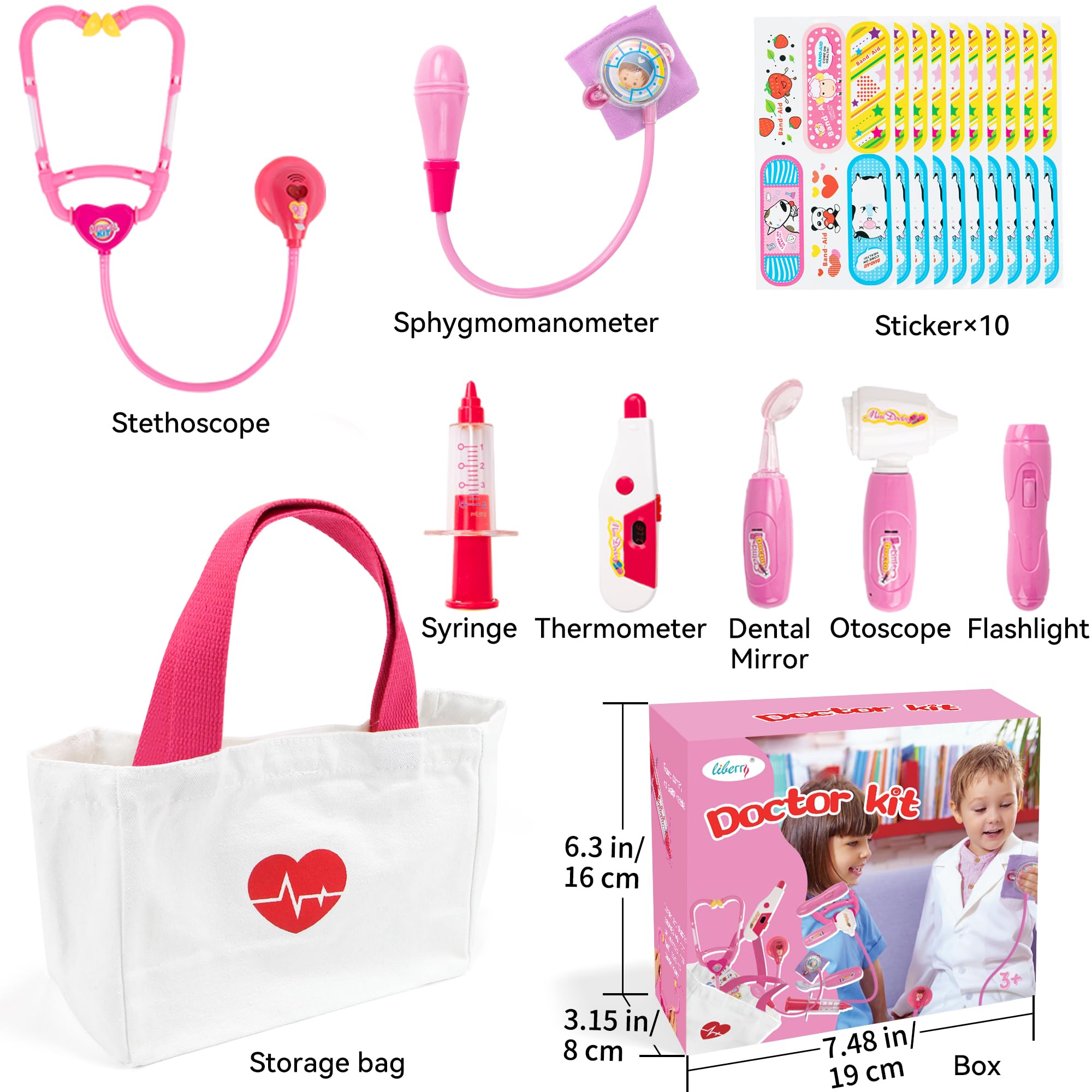 Liberry thermometer with light for engaging diagnostic play