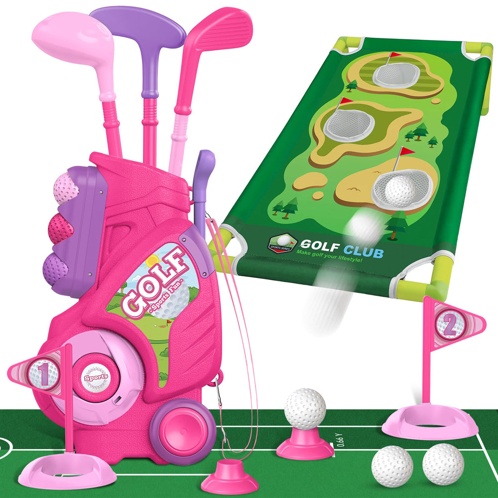 Liberry toddler golf cart pink, easy to push for outdoor fun