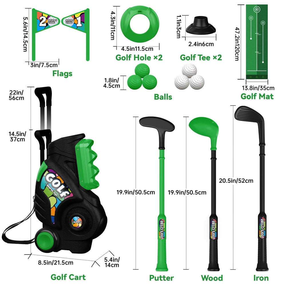 Liberry golf holes and putting mat form a complete mini-golf setup.