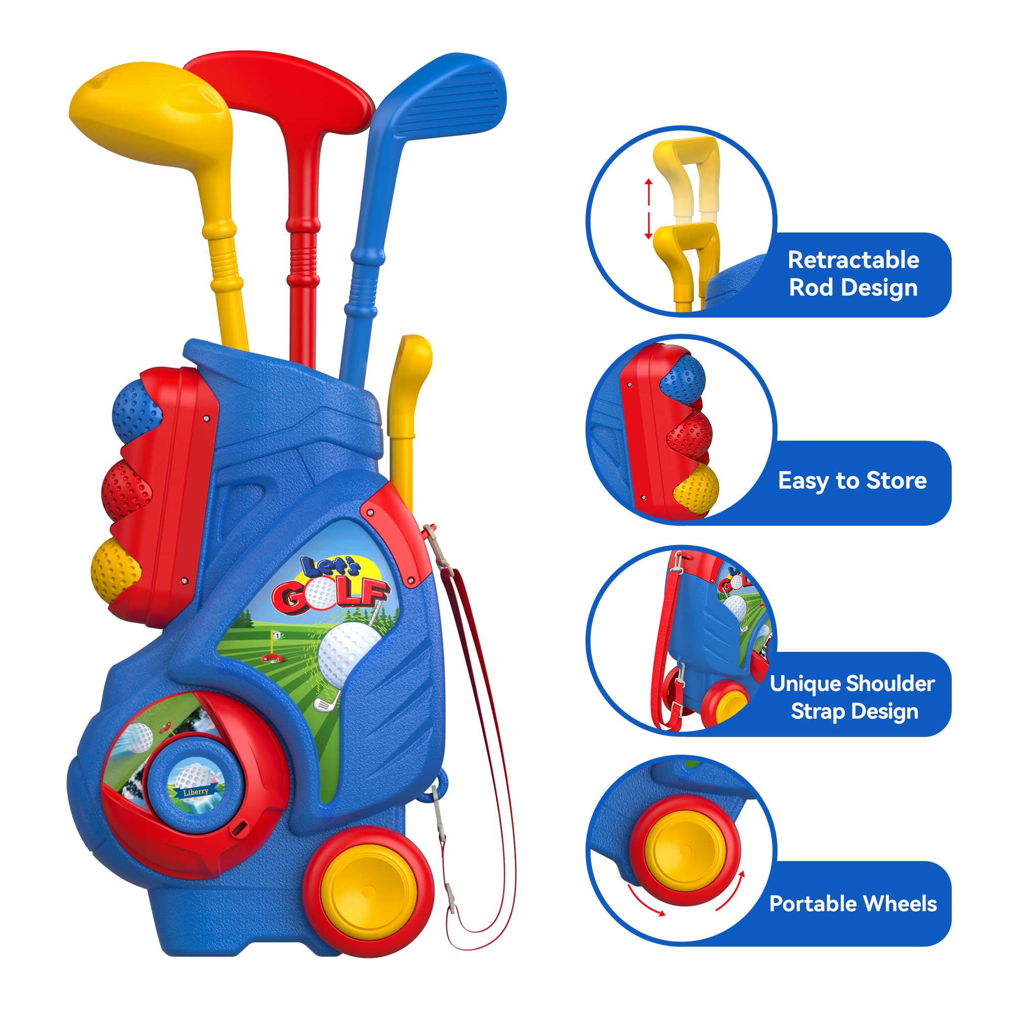 Liberry toddler golf set authentic looking clubs for kids