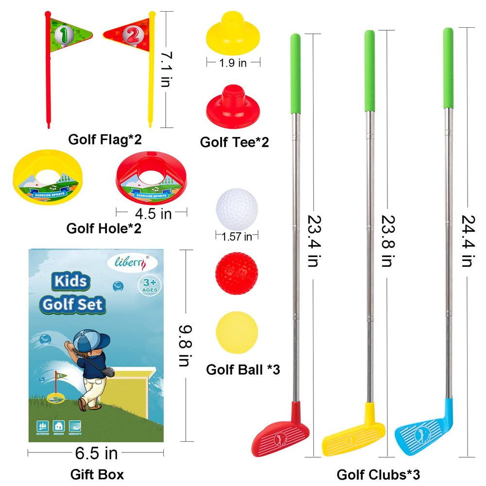 Liberry Toddler Golf Set Balls displayed with colorful practice targets