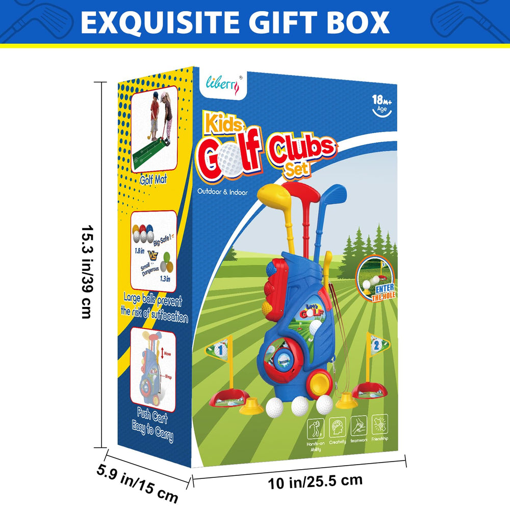 Liberry bright blue set appeals to kids for indoor and outdoor fun.