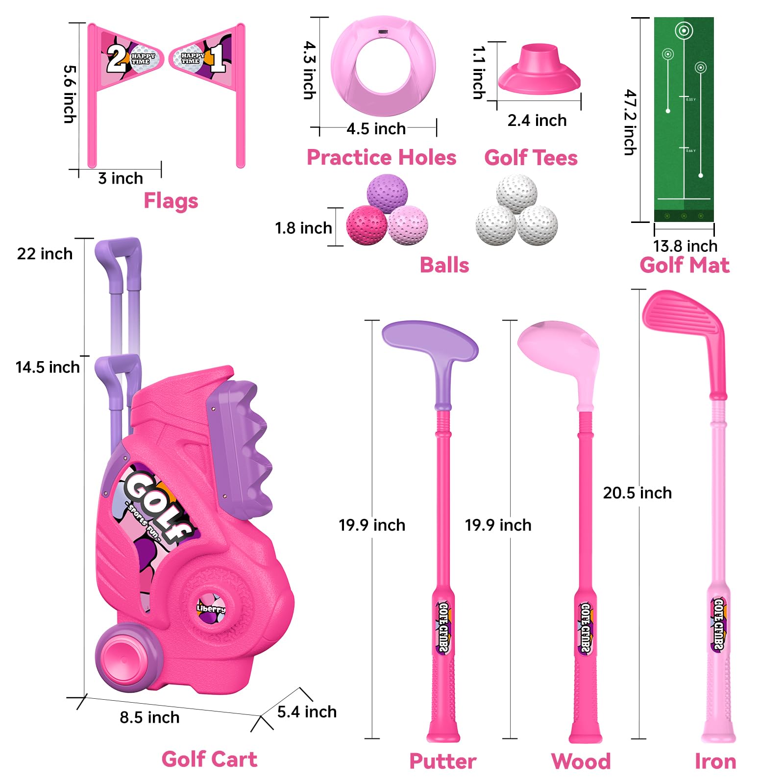 Liberry holes and flags for authentic mini-golf setup