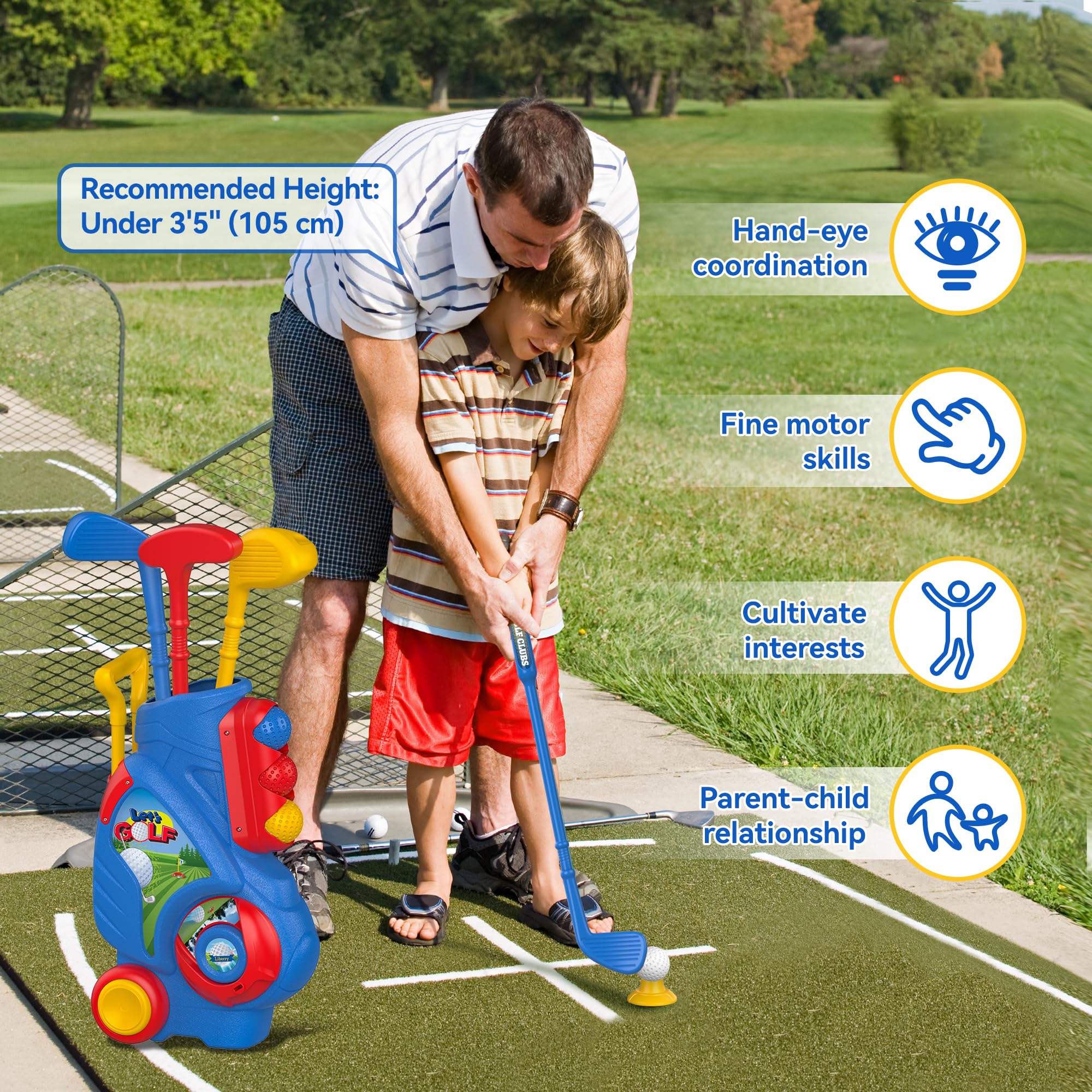 Liberry toddler golf set left handed compatible clubs included