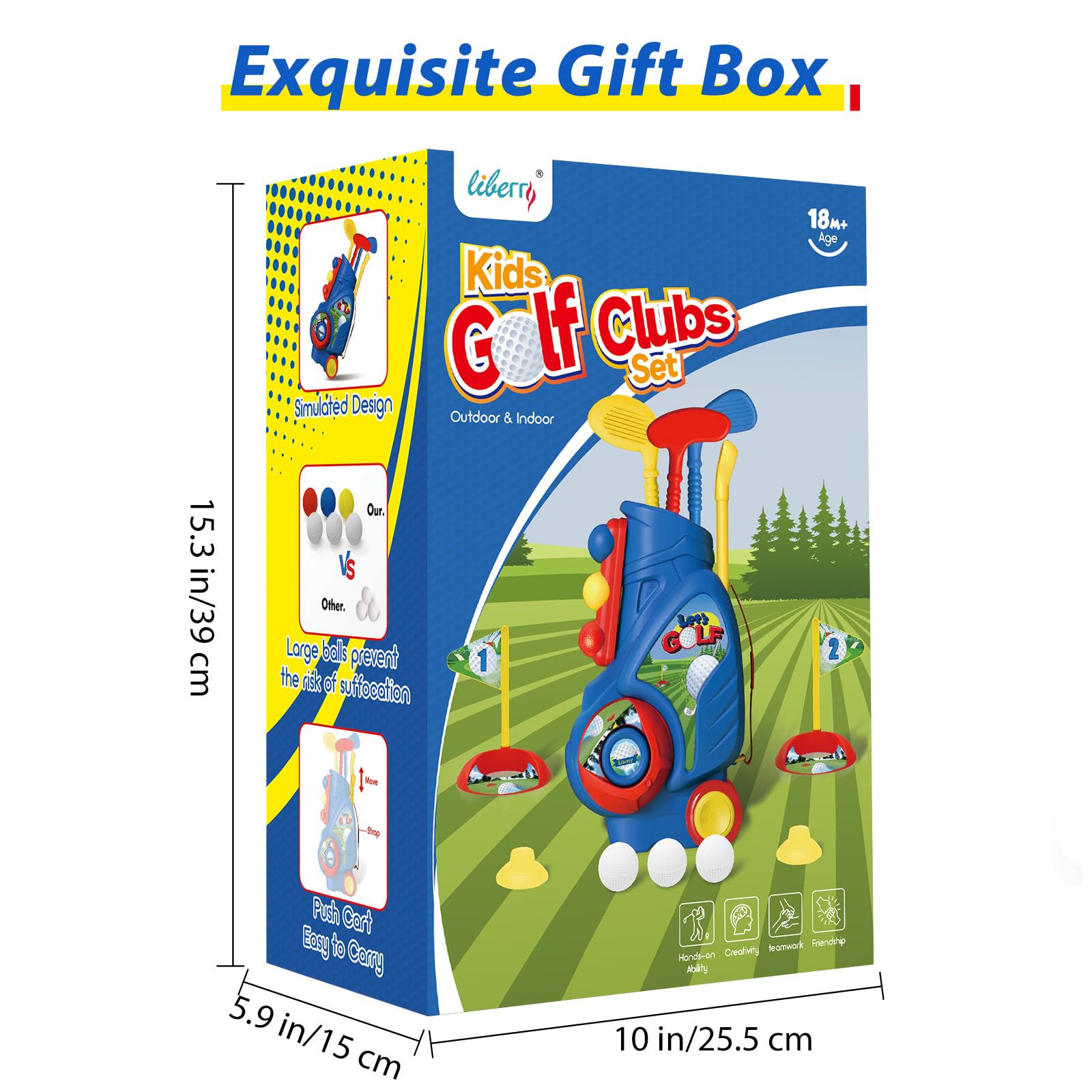 Liberry toddler golf set six colorful and white balls