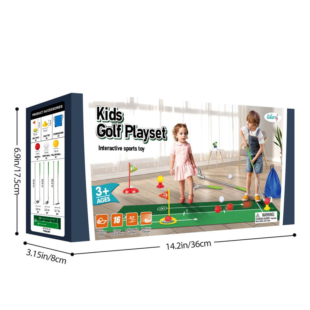 Liberry toddler golf set promotes portable fun in any space.