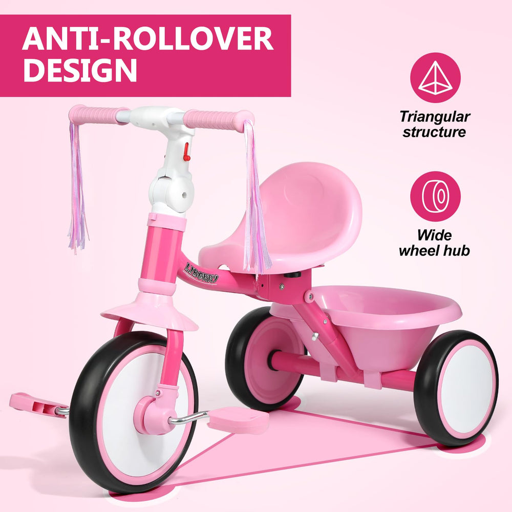 Liberry toddler tricycle adjustable seat with backrest for growing kids