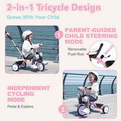 Liberry toddler tricycle in child-ride mode promotes independence.