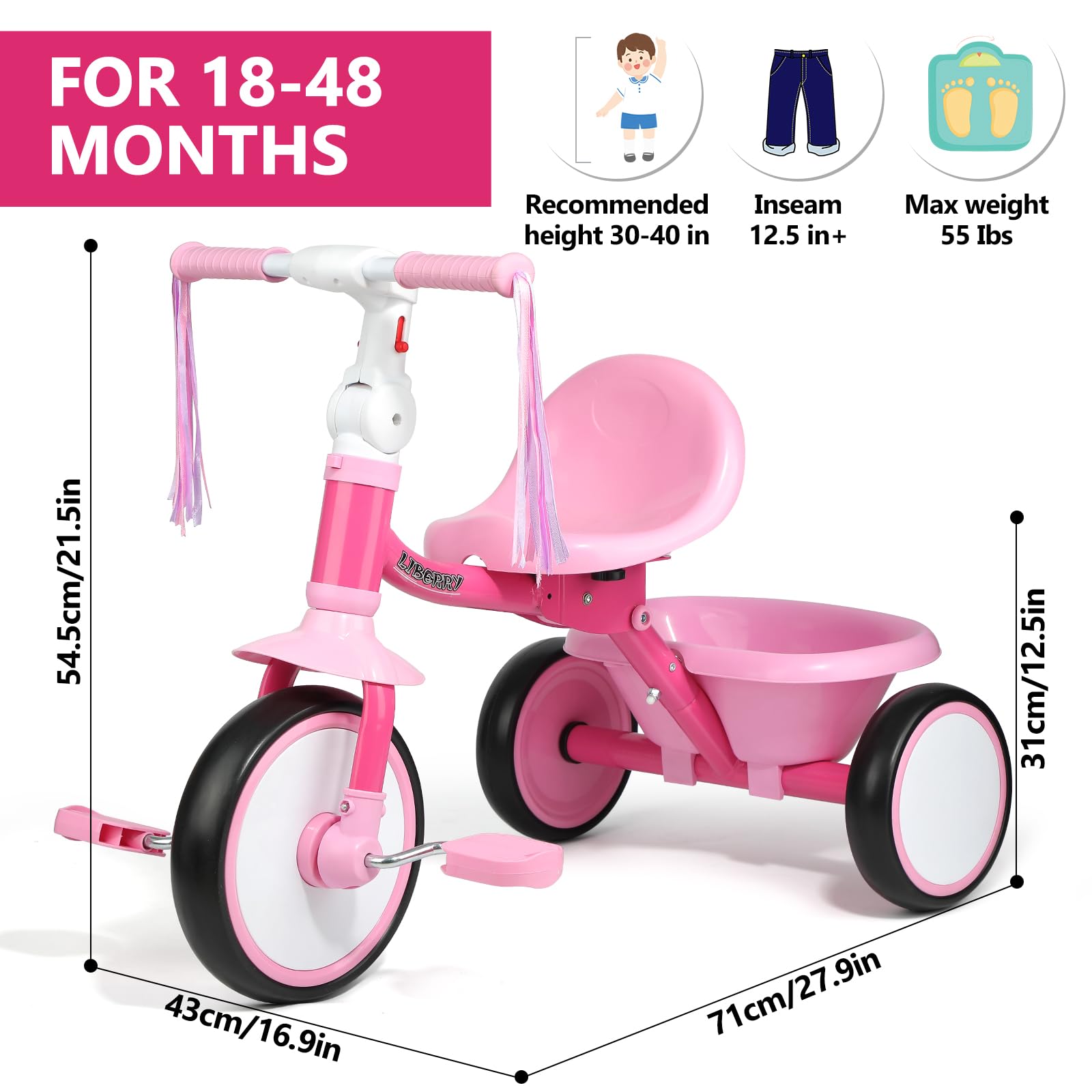 Liberry EVA wheels offer quiet indoor rides and smooth outdoor traction