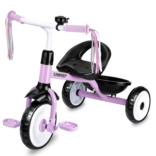 Liberry toddler tricycle front view shows stable steering for confident first rides