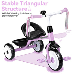 Liberry toddler tricycle left-side profile highlights sturdy frame for versatile play